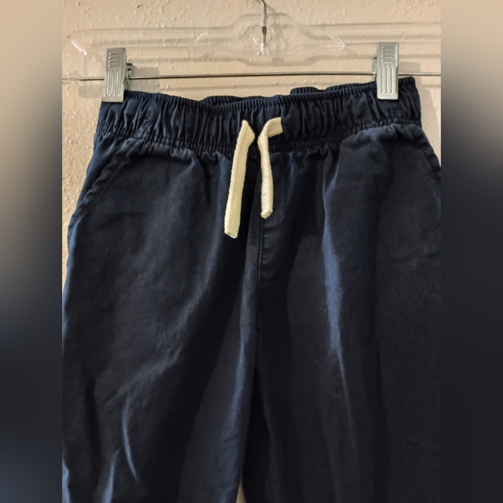Place Boys Dark Blue Joggers with Cream Drawstring